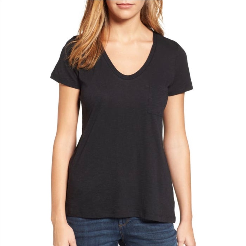 Caslon Rounded V-Neck T-Shirt NWOT